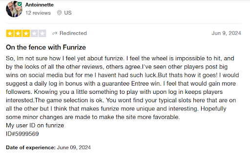 Funrize - Customer Reviews 1