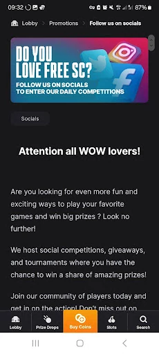 Wow Vegas - Follow us on socials