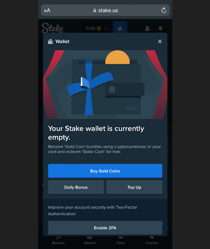 stake us user wallet