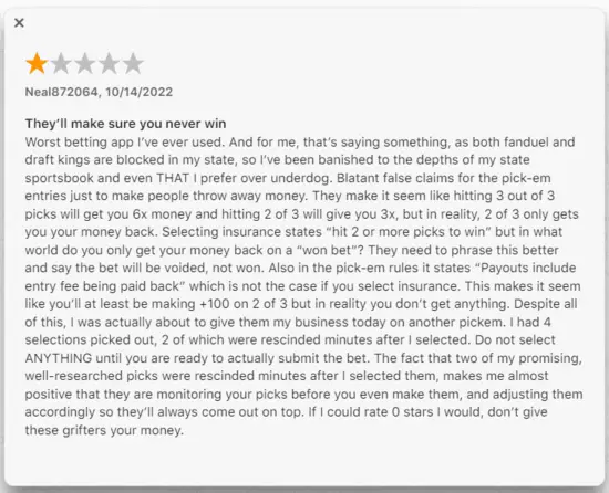 underdog fantasy betting reviews