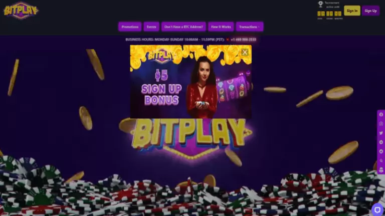 Bitplay casino homepage