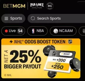 BetMGM - NHL Odds Boost Promo