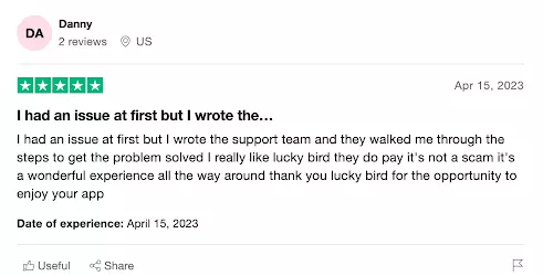 LuckyBird - Customer Review