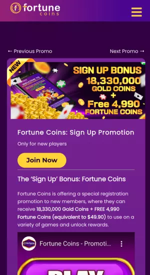 Fortune Coins - Welcome Bonus