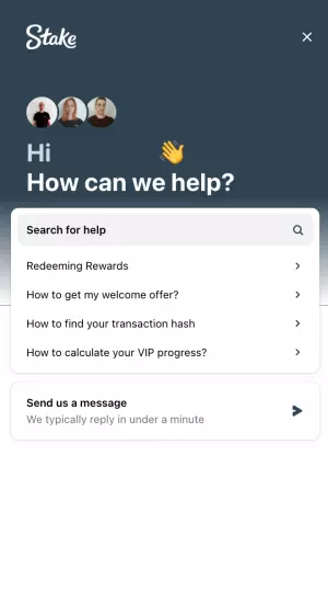 Stake.us - Mobile - Live Chat