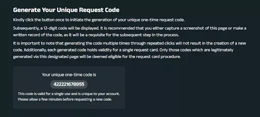 modo us envelop request code