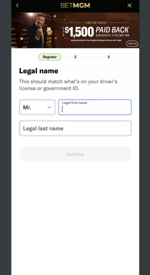 BetMGM - Sign Up - Personal Info