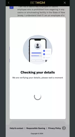 BetMGM - Sign Up - Verification