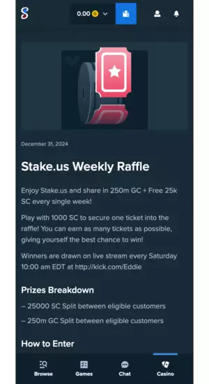 stake promos weekly raffle