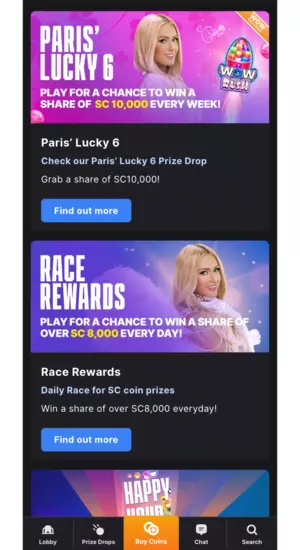 WOW Vegas Paris Lucky 6 Bonus