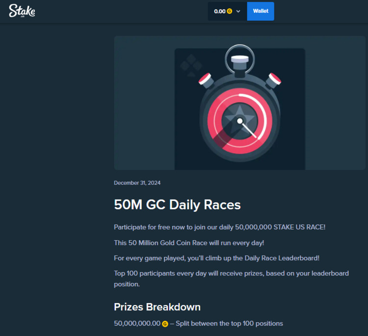 50M GC Daily races stake.us