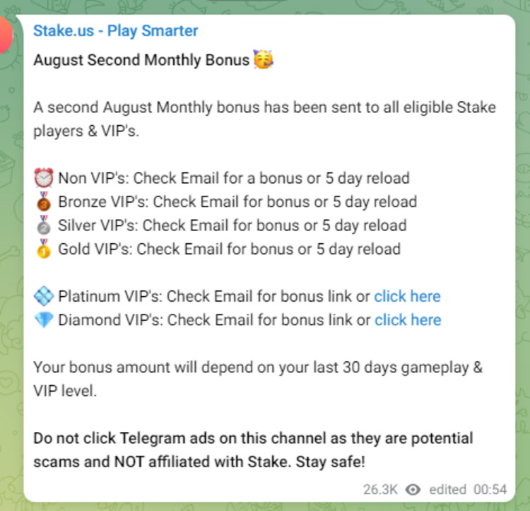 Stake.us monthly bonus